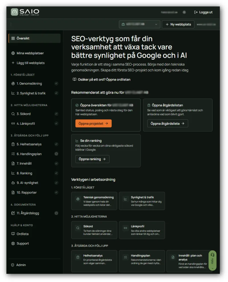 SAIO: översikt av synlighet på Google och i AI